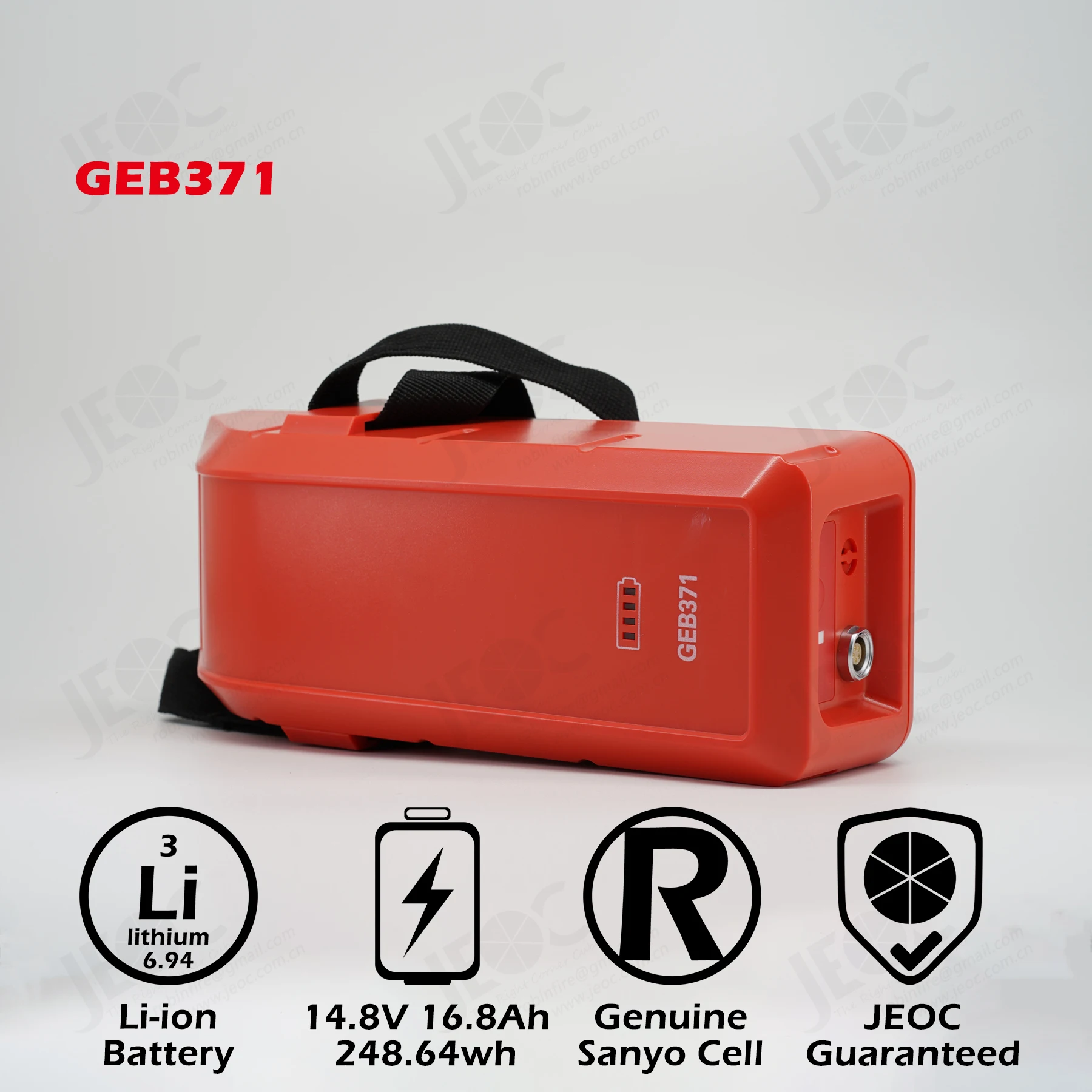 JEOC Replacement Extensional Battery of GEB371, Plugin for Leica GPS Totalstation and Theodolite