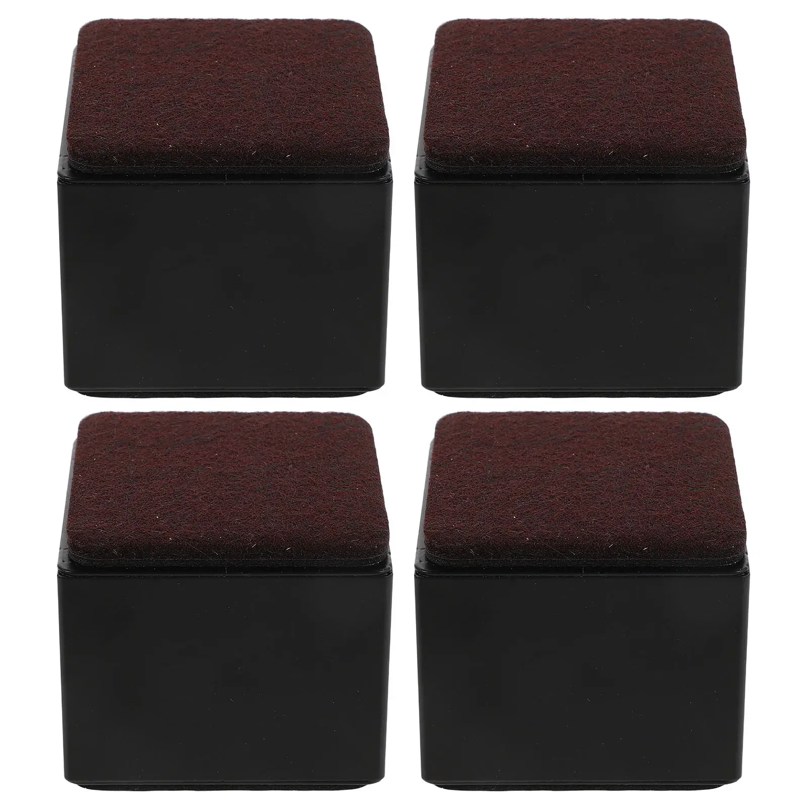 4Pcs Self Adhesive Furniture Risers Square Heavy Duty Steel Bed Support Elevate Pads Felt Bottom Chair Sofa Floor Protection