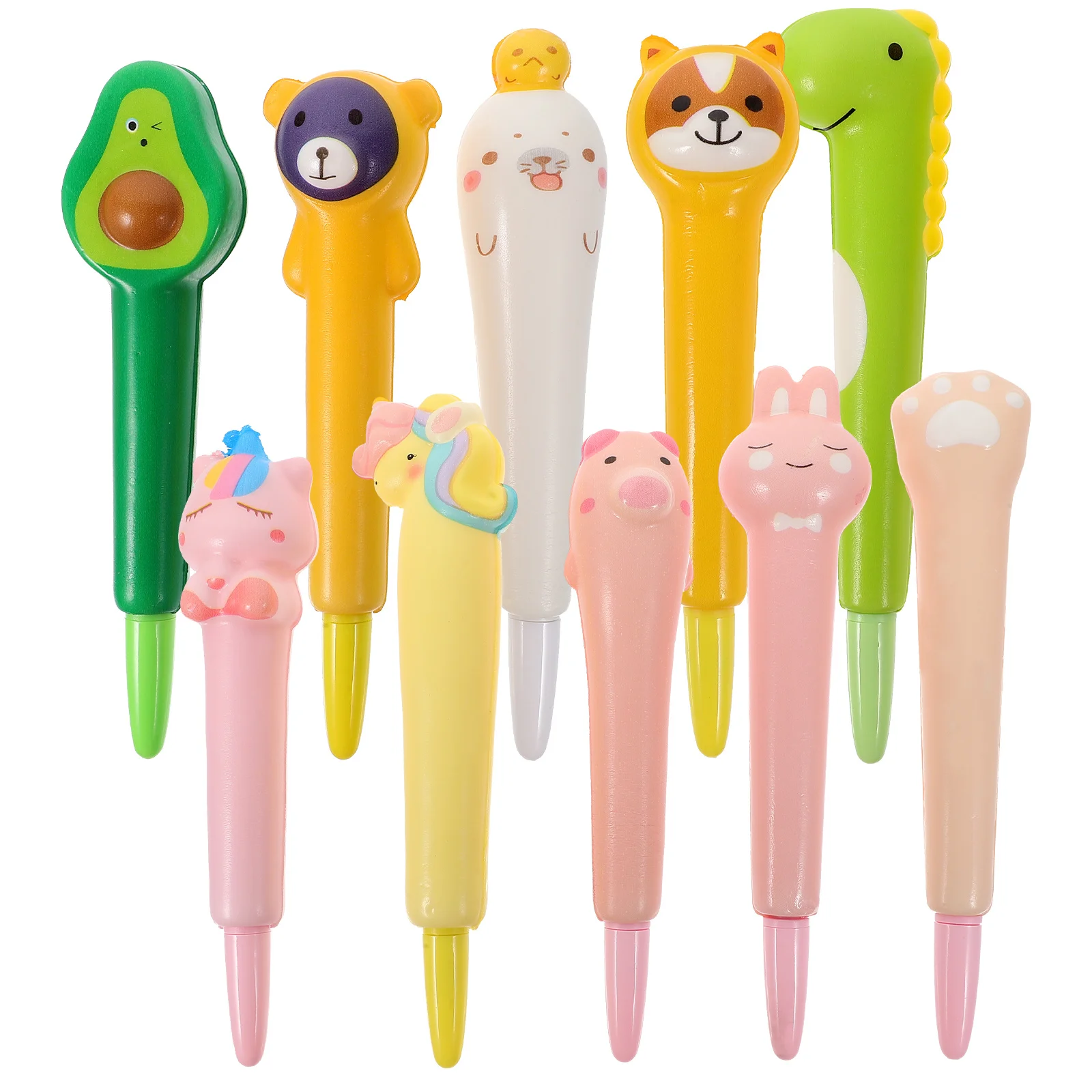 

10Pcs Stress Creative Adorable Multi-Function Gel Pens Student School Supplies Lovely Writing Pen Funny Portable