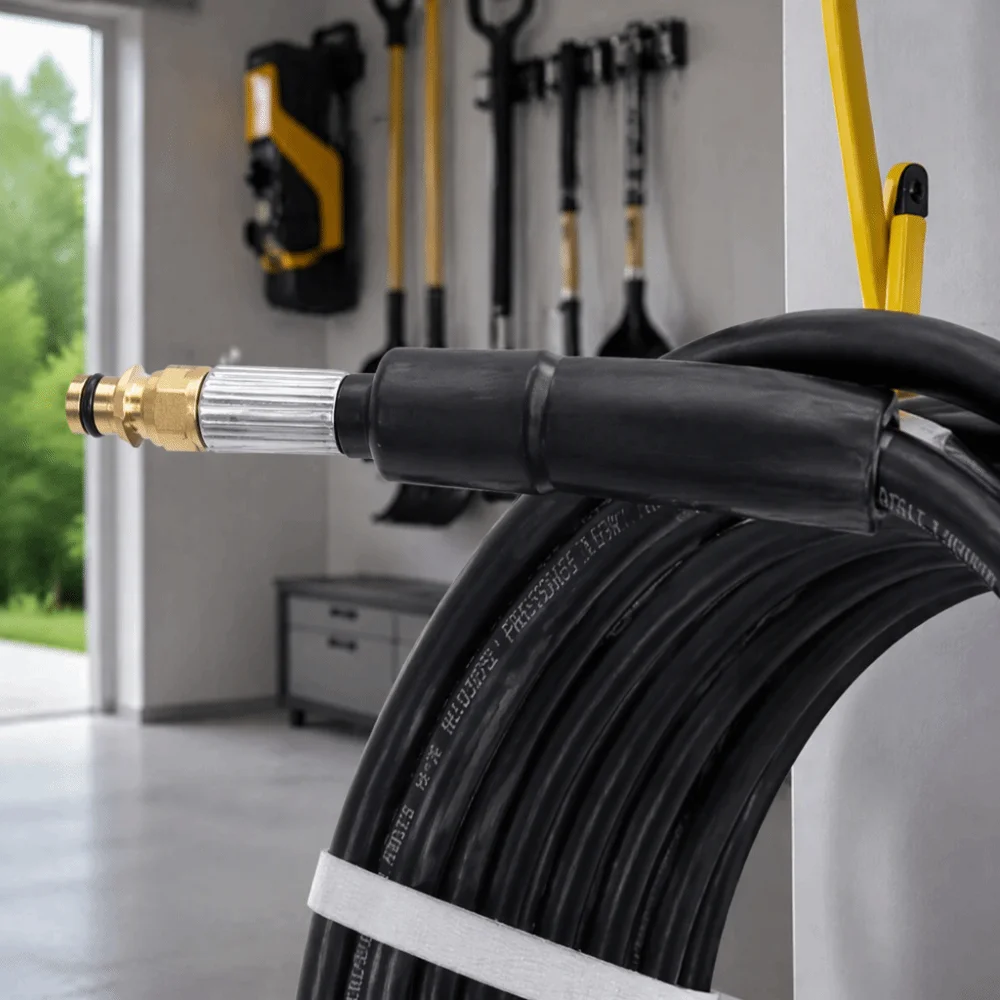5800 PSI Pressure Washer Hose 15M 49FT Quick Connect High Pressure Hose Rubber Material Replacement Pressure Washer Hose