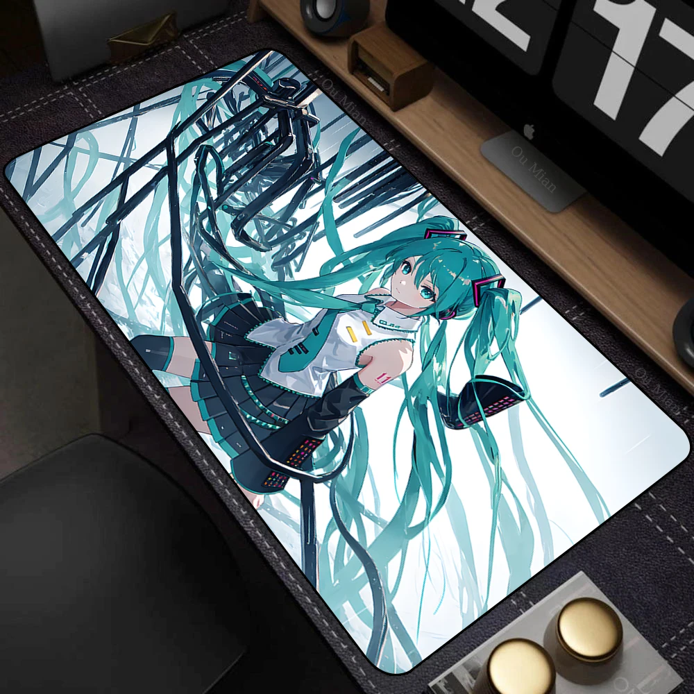 Hatsune M-miku ماوس لوحة ماوس ألعاب كبيرة ألعاب الكمبيوتر حصيرة مكتبية مكتب الديكور ماوس حصيرة الرياضة الإلكترونية Playmat لعبة الملحقات #3
