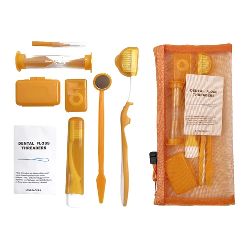 Imagen 2 del producto Aparatos de limpieza para el cuidado Dental, Kits de dientes de ortodoncia, cepillo de dientes plegable, espejo Dental, cepillo Interdental, blanqueamiento portátil