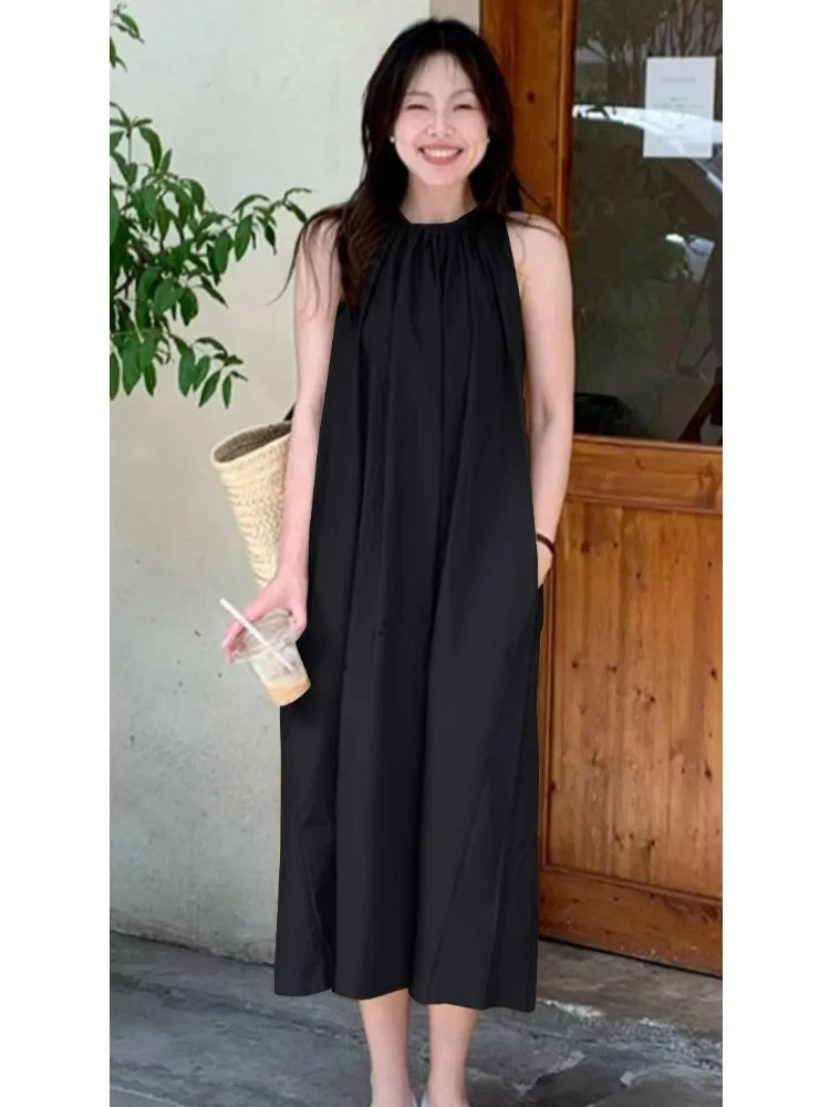 เสื้อกั๊กผู้หญิงทรงหลวมสไตล์เกาหลีสำหรับฤดูร้อน ผ้าบางเบา ใส่สบาย ช่วยพรางหุ่น  ชุดลำลองอเนกประสงค์