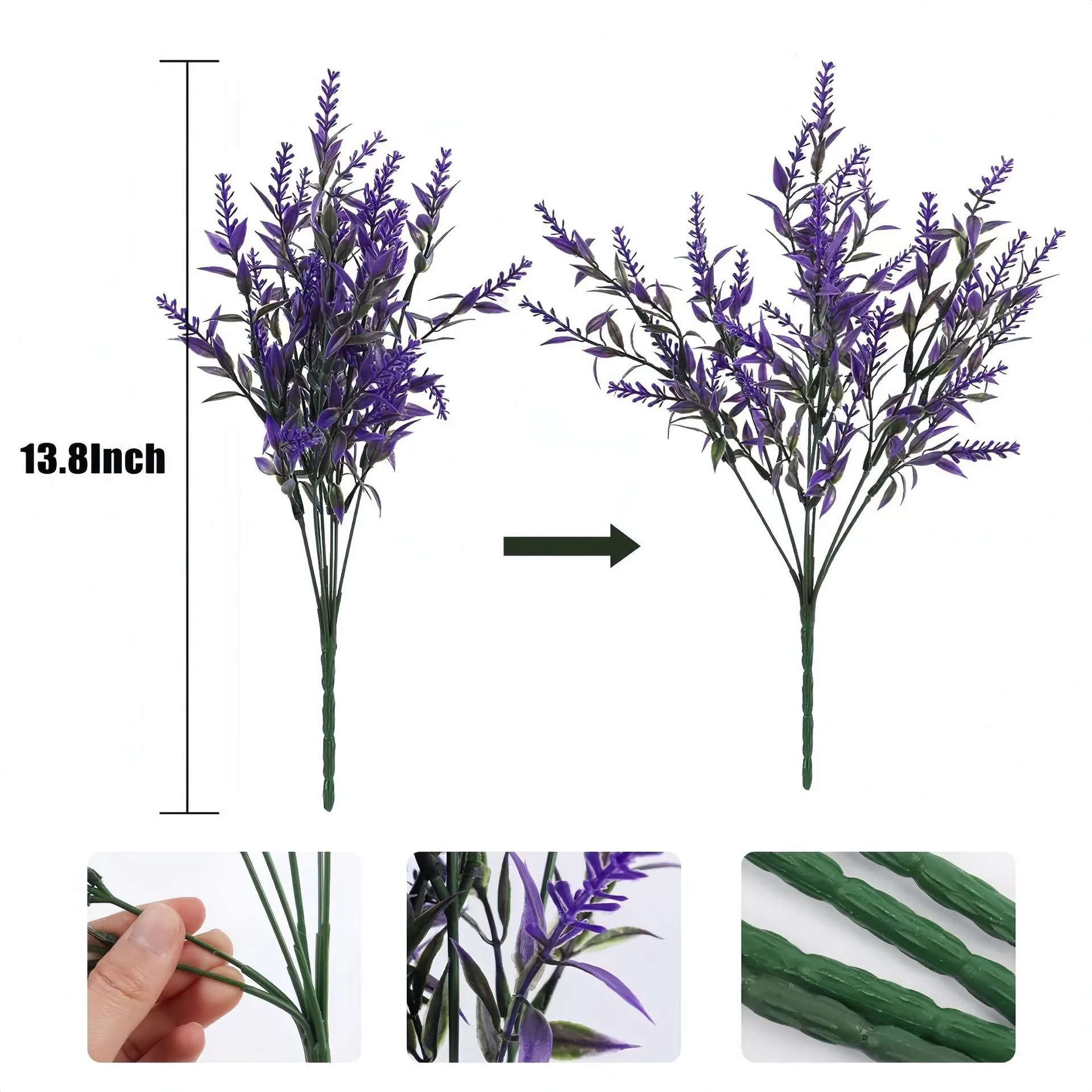 1/3/5 Stück künstliche Blumen, 35 cm, künstliche Pflanzen für Zuhause, Zimmer, Tischdekoration, Hochzeitsdekoration, Blumenarrangement im Freien, Zubehör – Detail 9