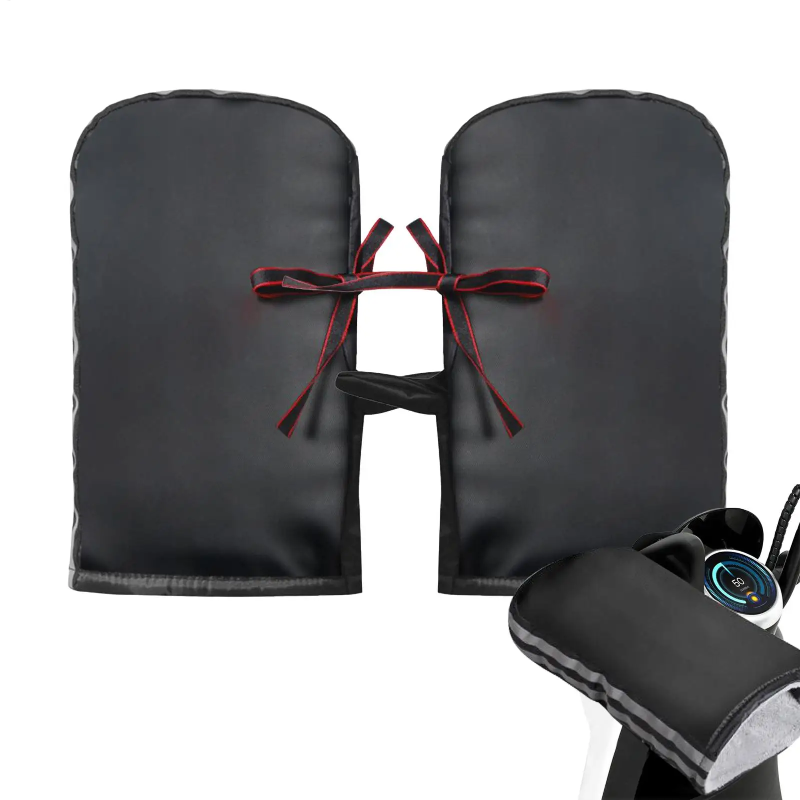 

Motorcycle handlebar gloves reflective waterproof windproof warm cold-proof leather motorcycle riding road mountain bike winter