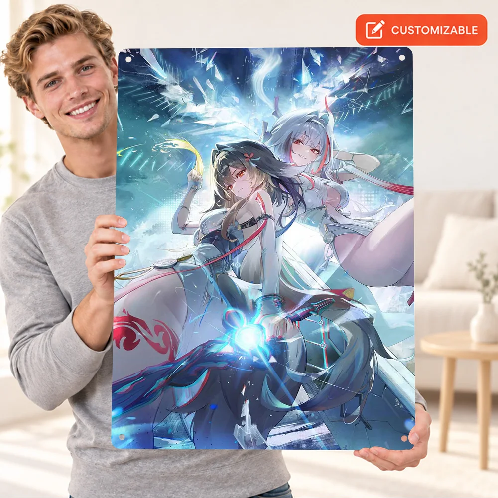 Zenless Zone Zero Ye Shunguang Textured Metal Poster Customized Aluminum Sign Digital Illustration Wall Art For Gaming Corner