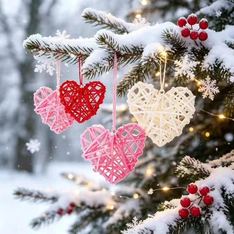 20pcs Heart-Shaped 3D Decorations, Plastic Love Themed Party Supplies for Wedding,  Christmas, Party, Anniversary
