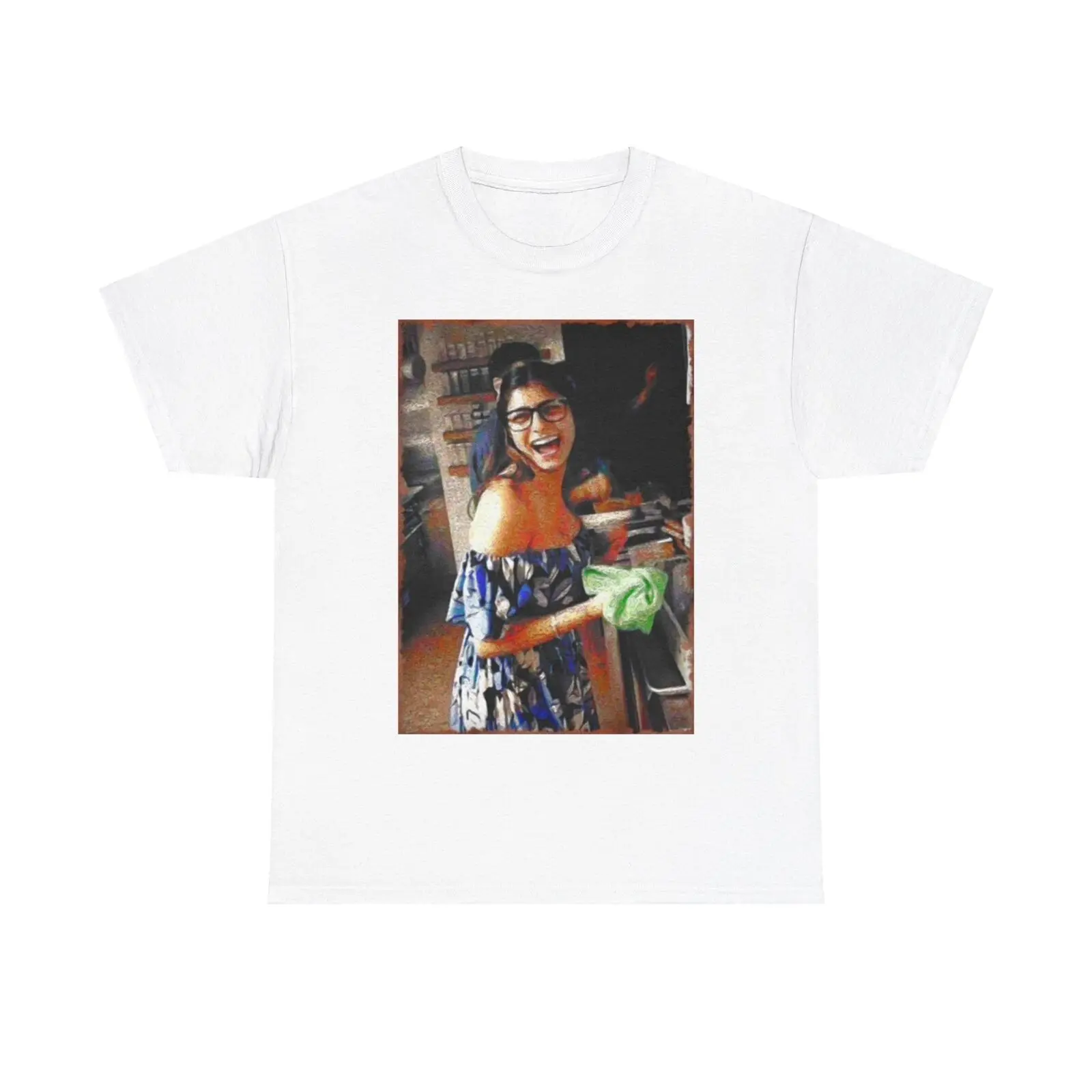 

Mia Khalifa Poster Shirt Funny Model Onlyfans Graphic Gift Unisex Heavy Cotton