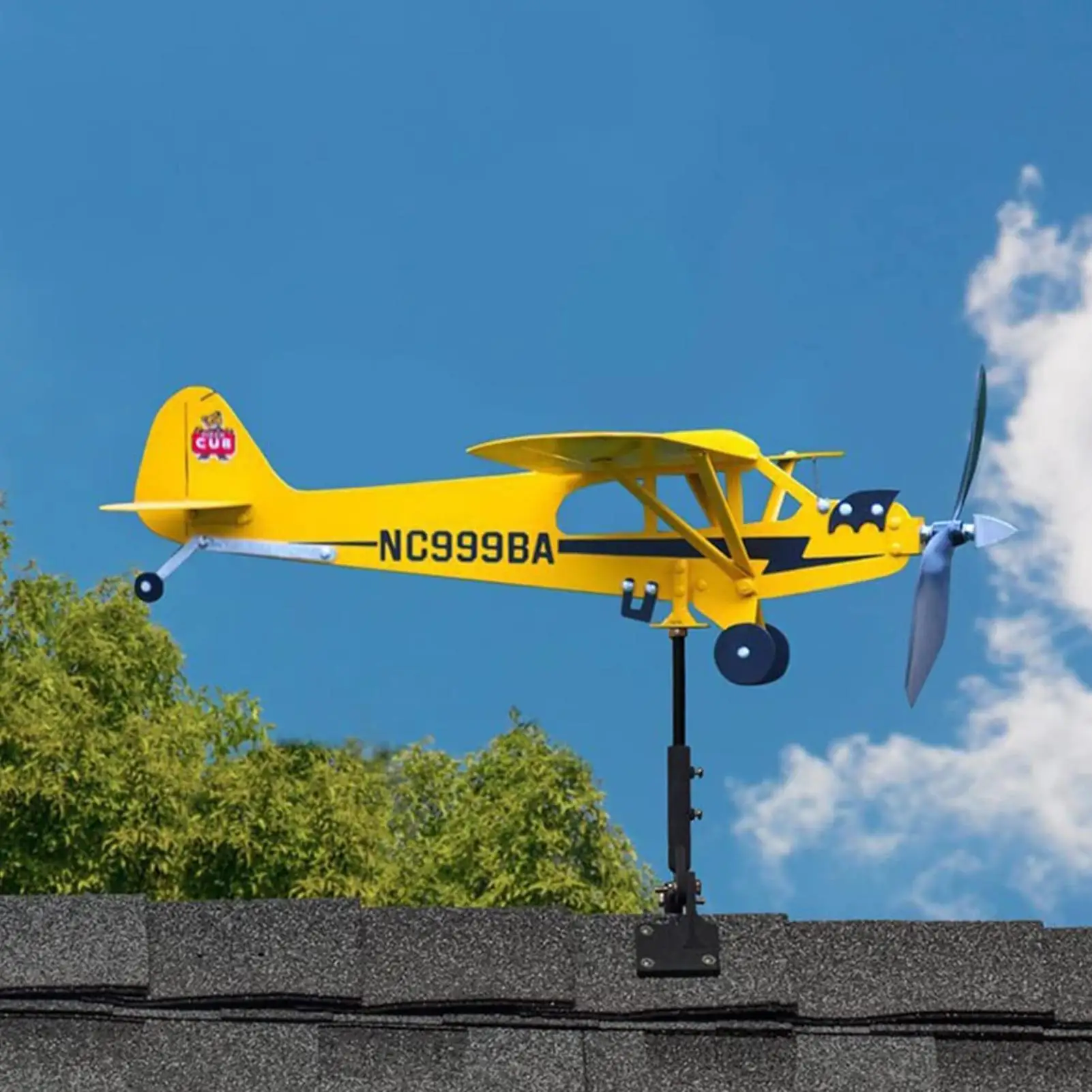 طائرة الرياح سبينر ثلاثية الأبعاد حديقة ديكور طائرة معدنية طائرة ريشة الطقس سقف خارجي مؤشر اتجاه الرياح لحديقة الفناء