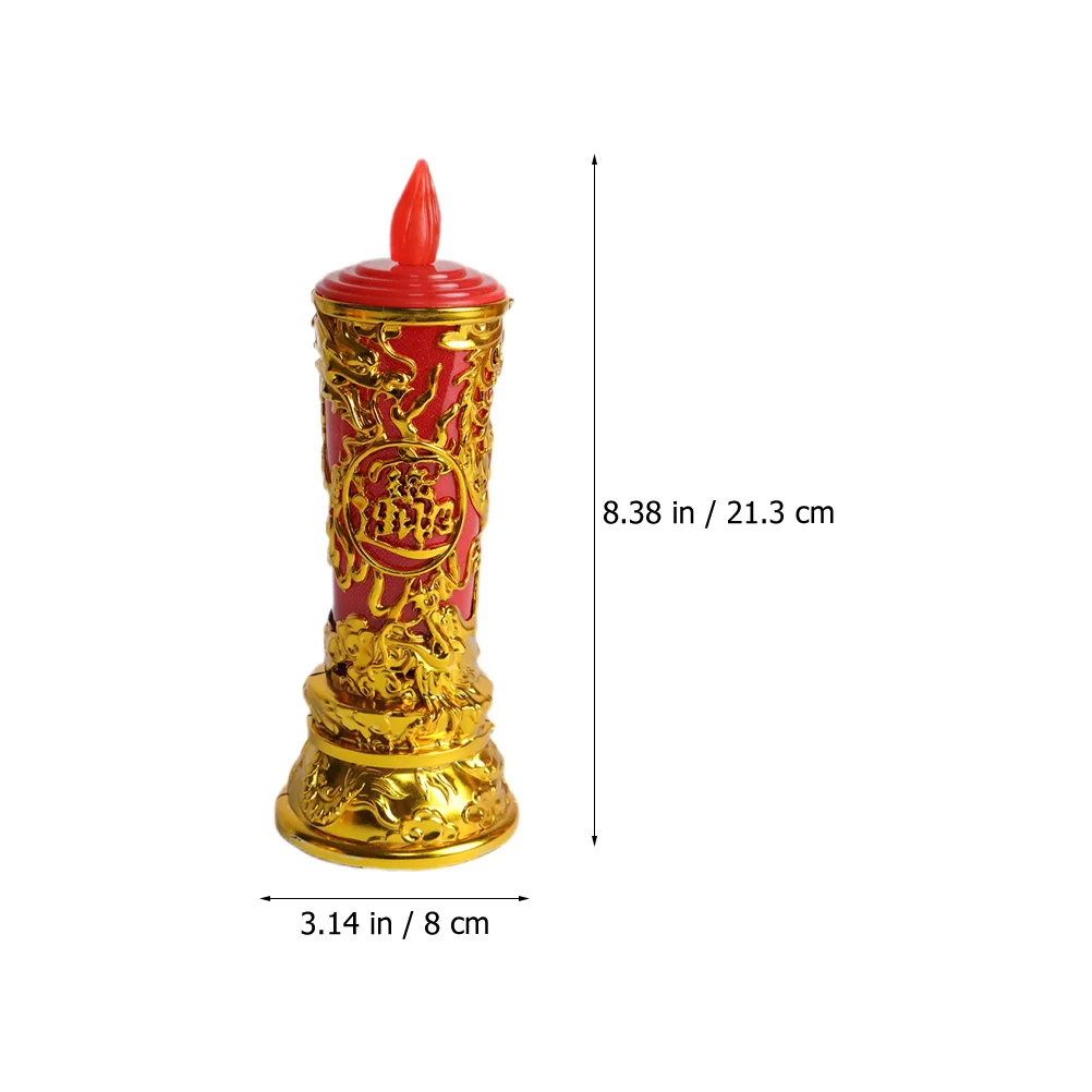 1 paio di lampade a LED luci elettroniche senza fiamma di design cinese per la decorazione del culto del buddismo dell'ufficio domestico della scrivania