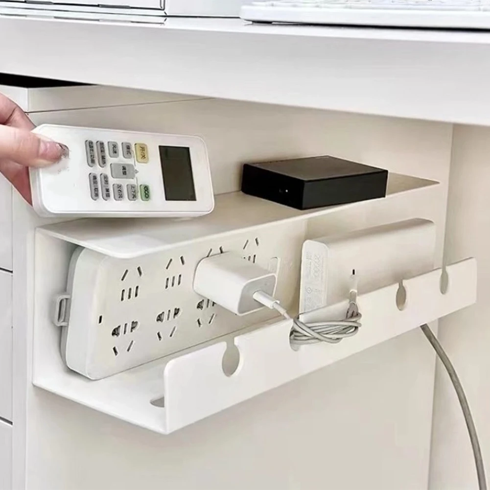 

2 шт., подставка для прокладки кабеля под столом, самоклеящаяся полка для кабеля под столом, стеллаж для хранения кабеля без перфорации для домашнего офиса