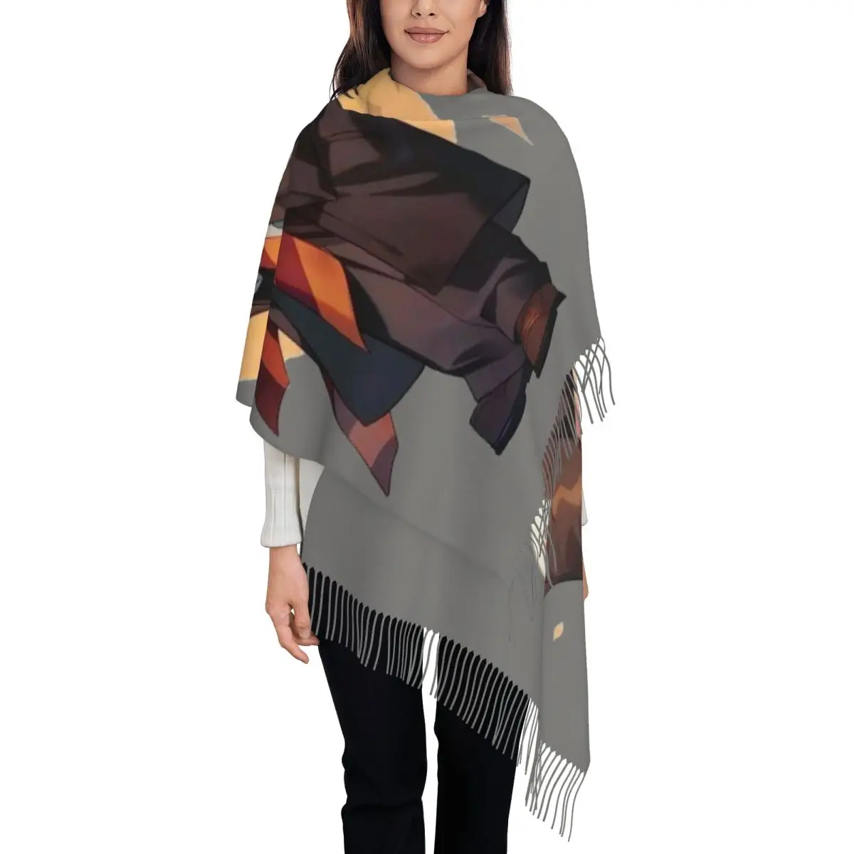 

Custom H-Harrys Movie Tassel Scarf Women Soft Shawls Wraps Lady Winter Fall Scarves