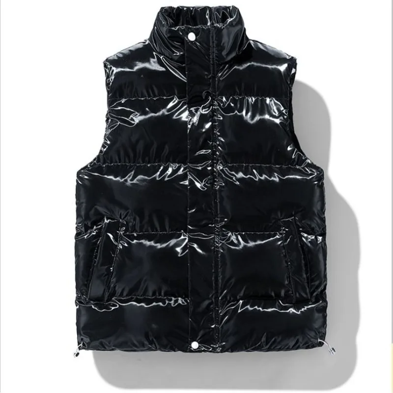 Thickened Warm Vest Men's Fashion Sequins Sleeveless Casual Stand Collar Zipper Waistcoats Couple Outdoor Easy-care Vest Outwear