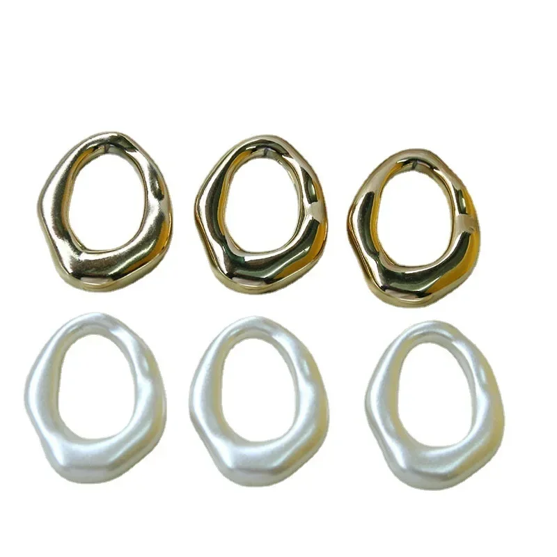 5pcs European and American style metal texture irregular geometric hollow ring diy acrylic earrings pendant material