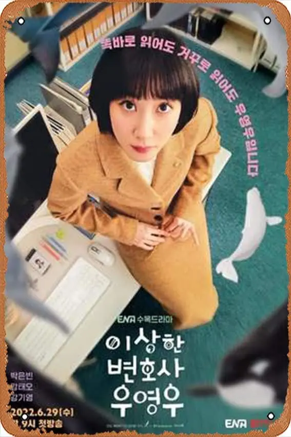 Affiche de film Extraordinary Attorney Woo en métal, Plaque décorative rétro, Affiche de célébrité, Affiche de film et de télévision, Cadeau rétro, Plaque décorative Karaoke Man C