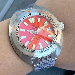 Orange dial Military watch NH35AA Diver Watch Steel Automatic Watch Men Blue 42mm Waterproof Wristwatch120click Bezel