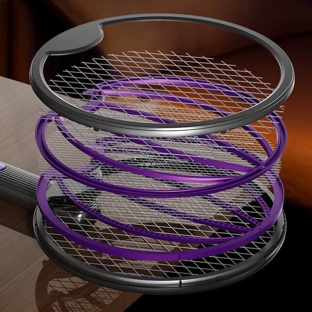 

Складная электрическая мухобойка 3-в-1, USB перезаряжаемая мухобойка, настенная мухобойка, защита от насекомых