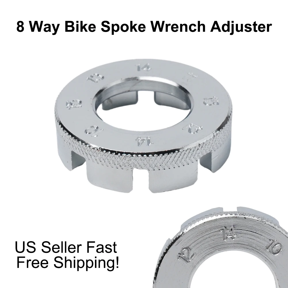 Bicycle Wrench Spoke Bike Nipple Repair Rim Spanner Tool Wheel 8 Way Adjuster Light Practical Sturdy Brand New