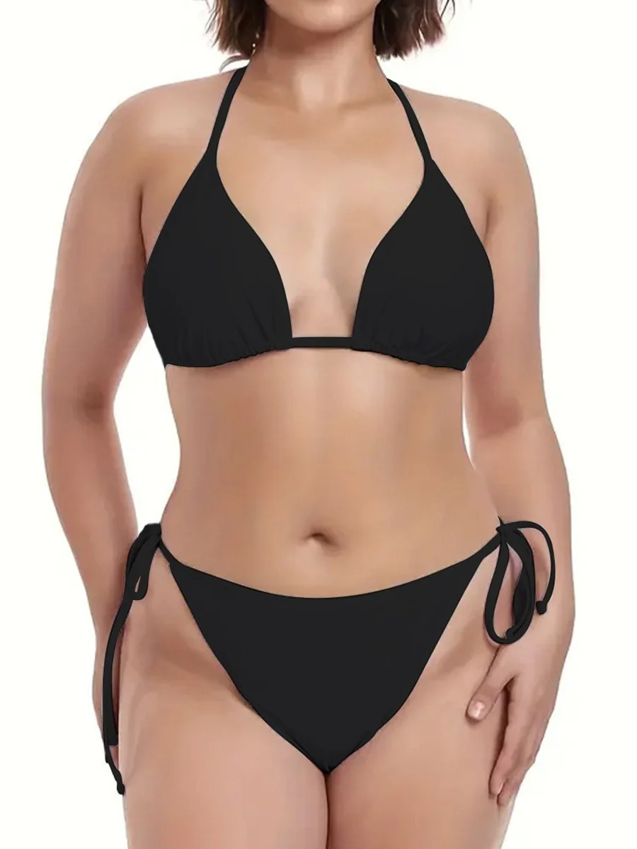 3 Pieces Large Plus Size Bikini 2023 & T-Shirt Sports Swimwear Women String Swimsuit Female Beachwear Bathing Swimming Swim Suit