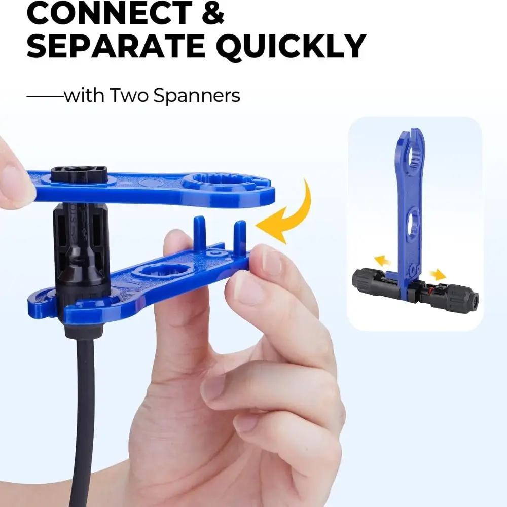 

6 Pairs Connectors Solar Crimper Tool Kit Spanner Wrench Durable SC4 Solar PV Tool Kit 2546B Crimping Pliers
