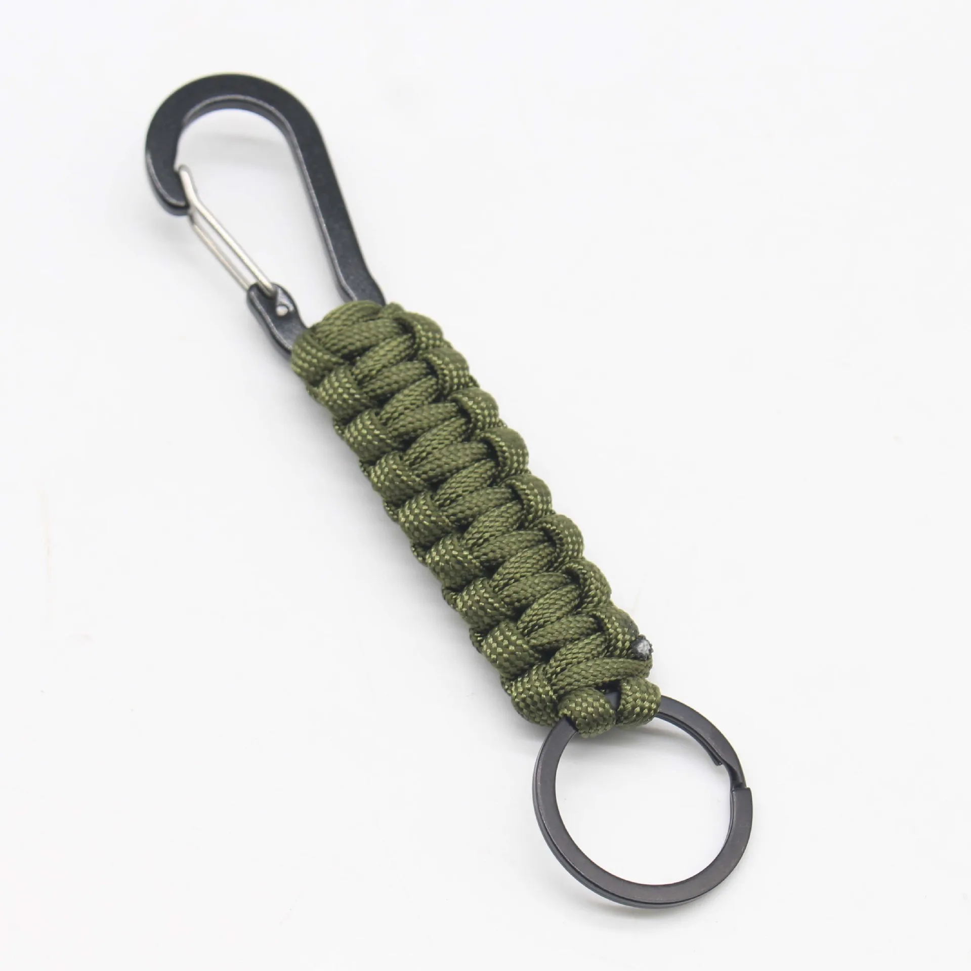 Paracord chaveiro mosquetão clipe militar trançado corda cordão nó de emergência ferramentas sobrevivência ao ar livre para chaves
