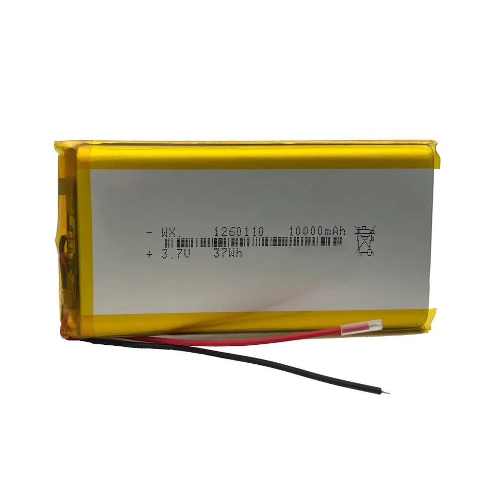 3.7V 10000mAh 1260110 polymer lithium battery/lithium ion battery for Power Bank,GPS,100% real capacity