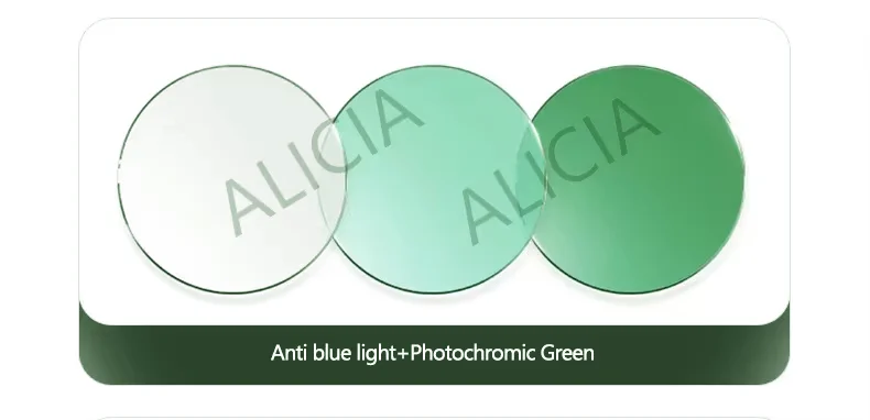 Anti-blaues Licht Photochrome Progressive Multifokallinse 1,56/1,61/1,67 1,74 Optische Korrekturgläser Mann Frau – Detail 4