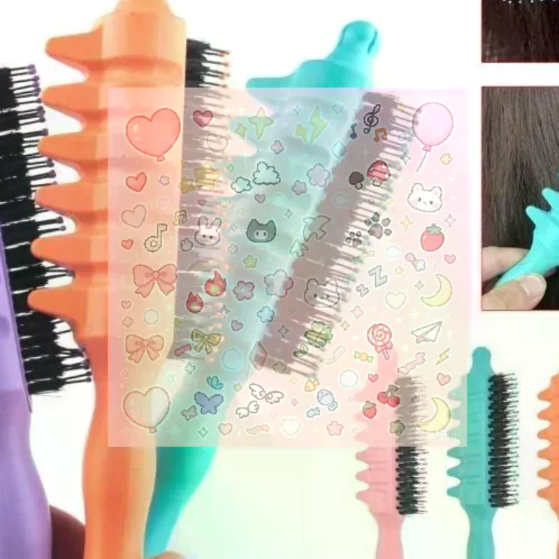 1PC Salon Quality Curling Hair Styling Brush For Men & Women Comb And Shape Curly Hair Reduce Pulling Hairdressing Tool