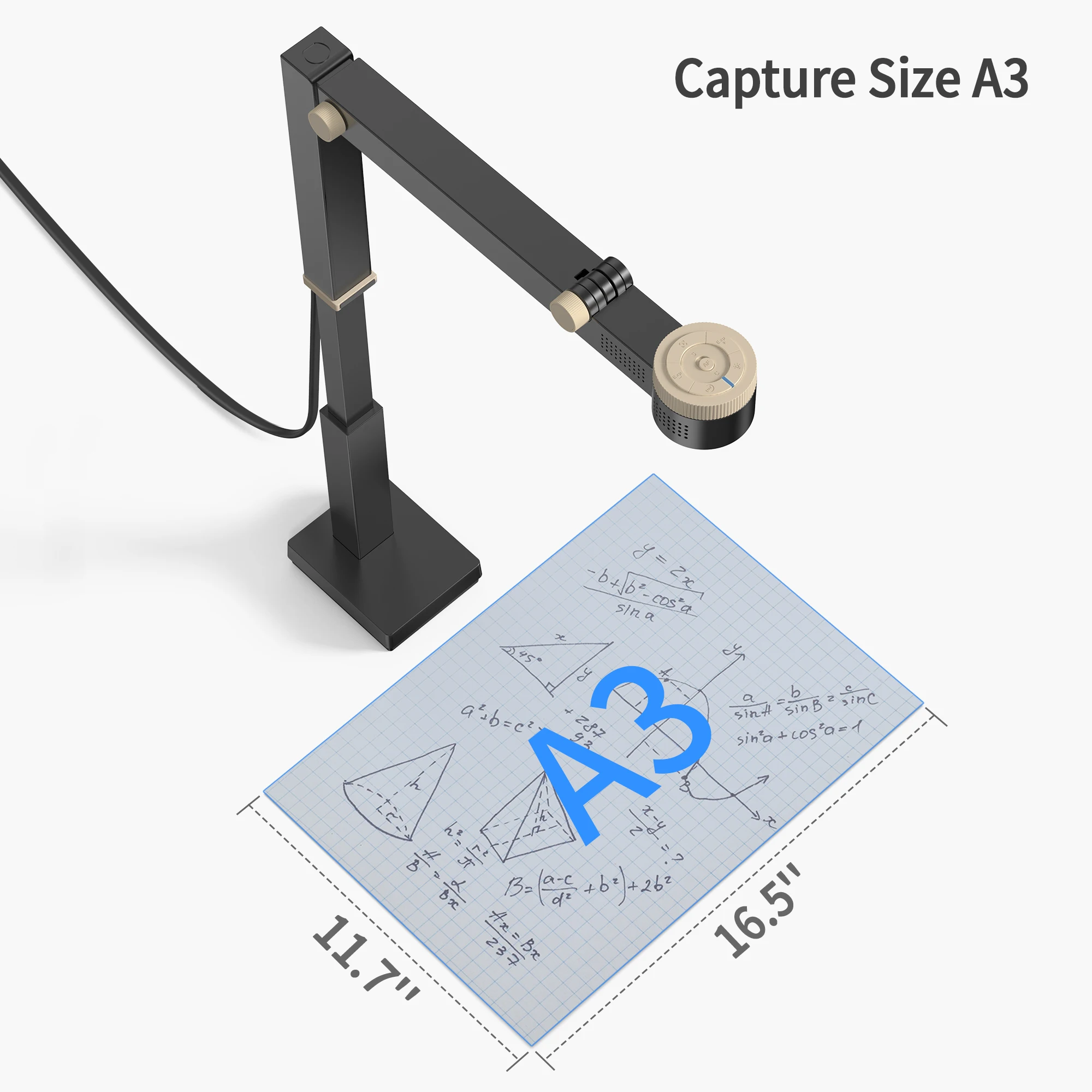 Imagem -05 - Czur Fancy Pro Usb Document Câmera Luz Led e Mic 4k 8mp Visualizer até 60fps Apresentação Live Streaming