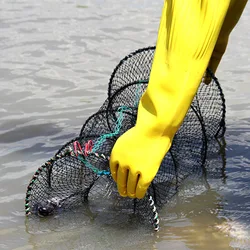 40*80CM Telescopic Foldable Crayfish Crab Fish Trap Net Shrimp Lobster Cage Collapsible Portable Fishing Folding Catchers Creel