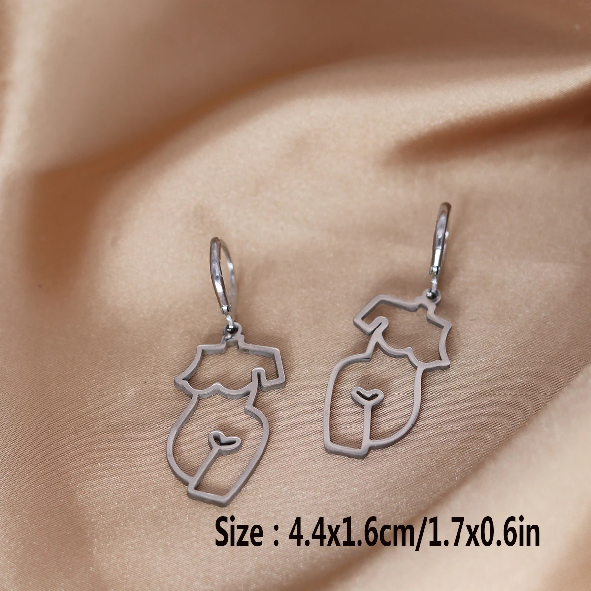 Kinitial Human Face Dangle Earrings Abstract Art Sexy Earring For Woman Girl Contour Jewelry