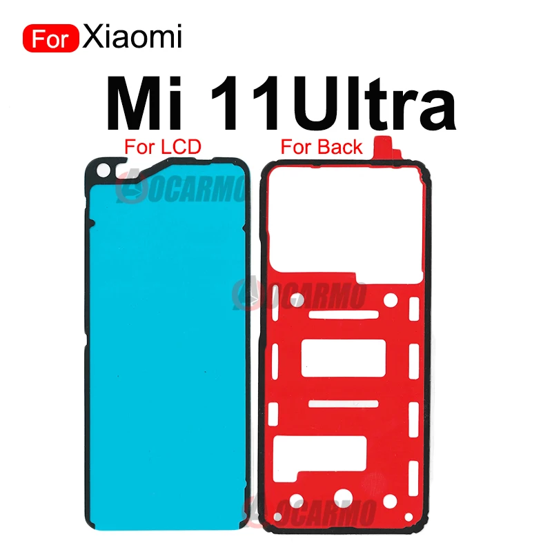 Aocarmo For Xiaomi 11 Pro Ultra 11u Mi 11T Pro Front LCD Back Adhesive Rear Glass Cover Adhesive Camera Lens Sticker Glue