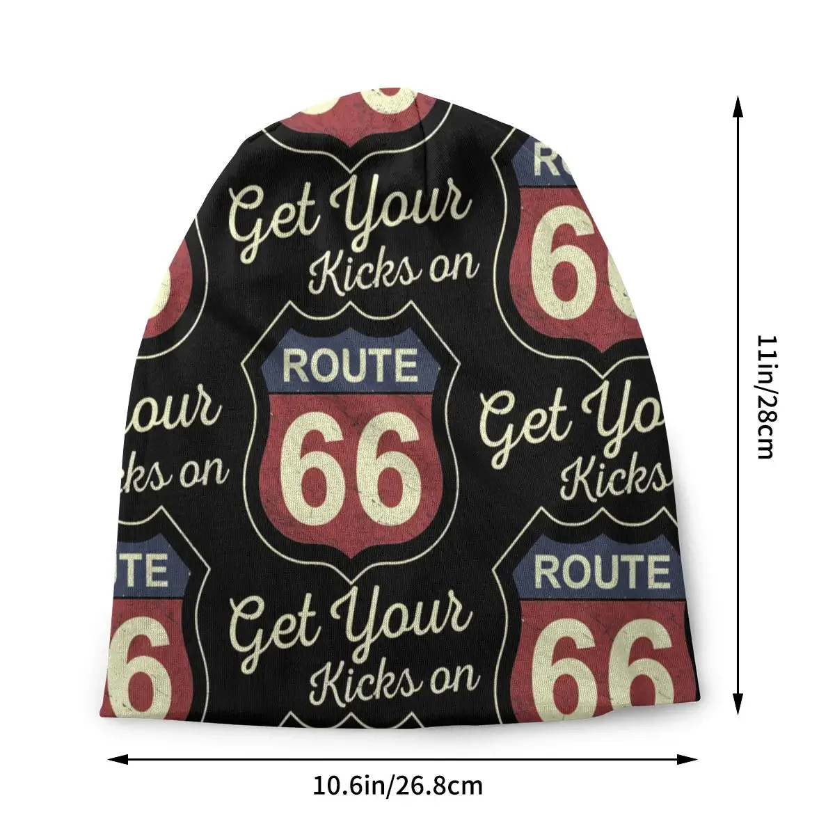 Route 66 Skullies Beanies Autumn Spring Hats Get Your Kicks Thin Bonnet Hipster Caps Men Women's Earmuffs