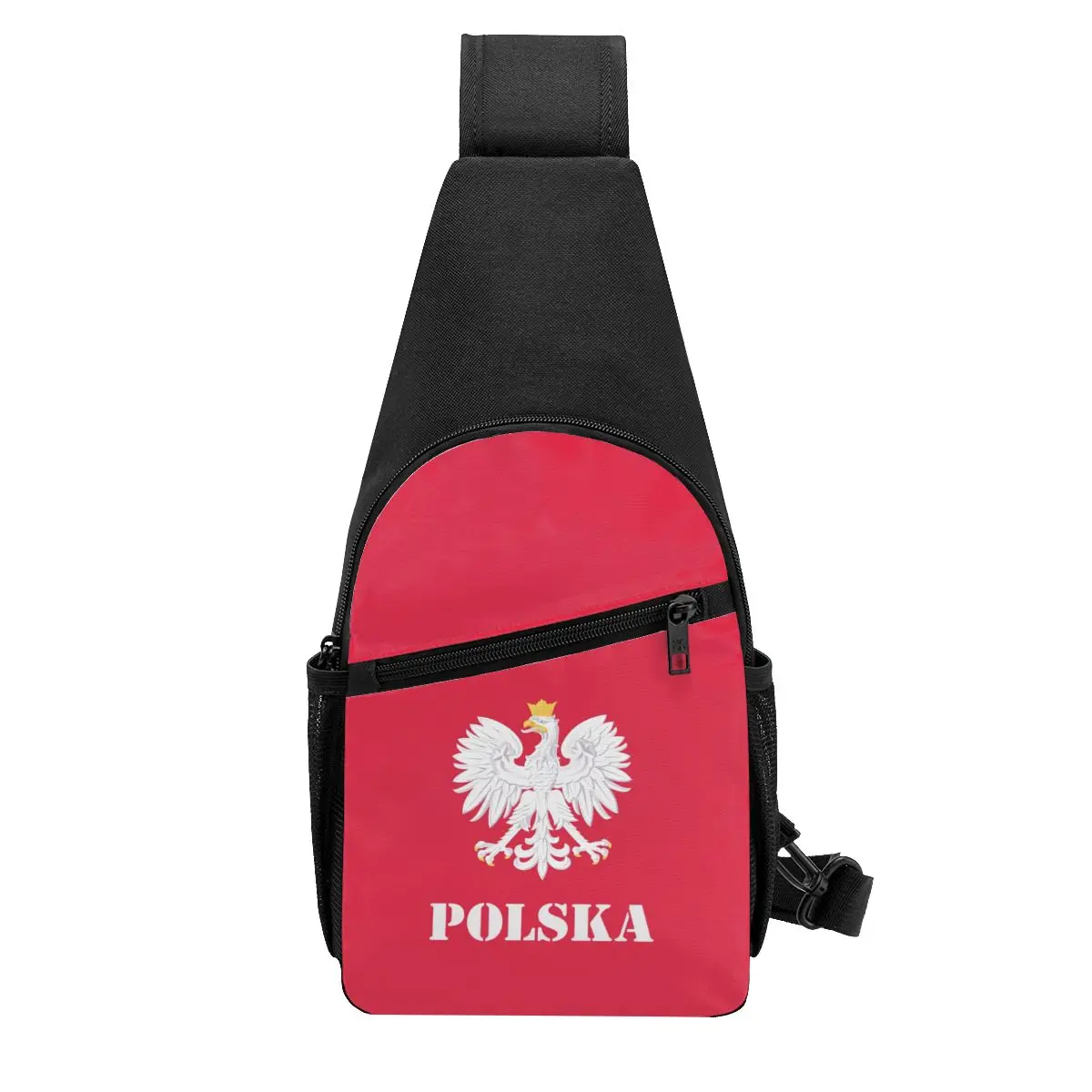 Poland Polish Flag Chest Bag Men Sling Crossbody Backpack Chest Bag Travel Hiking Daypack Shoulder Bag