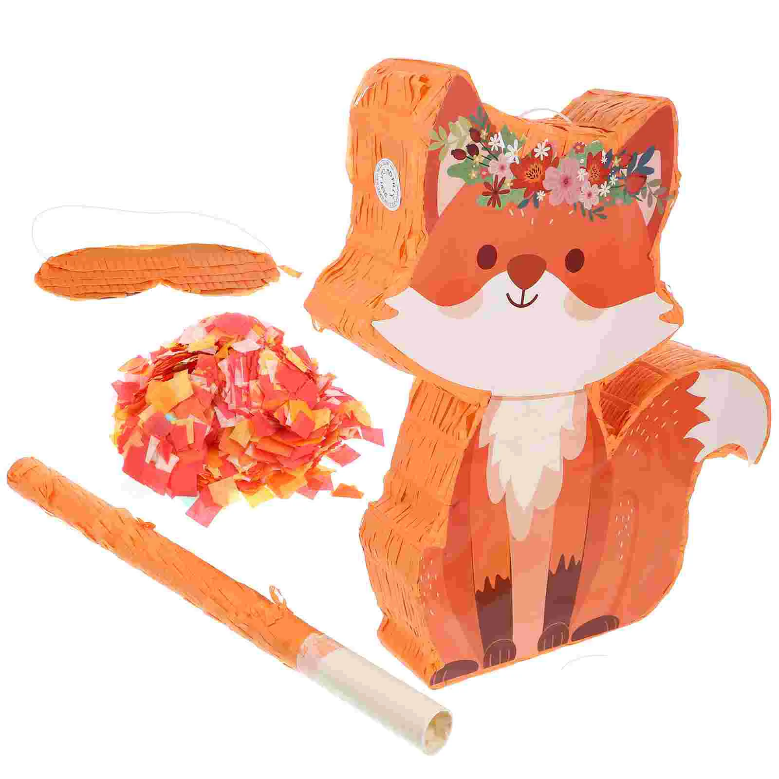 

1 Set Fox Pinata For Kids Birthday Animal Theme Party Favors Fillable Paper Toy, Ideal For Fox Party Decorations And Fun Activit