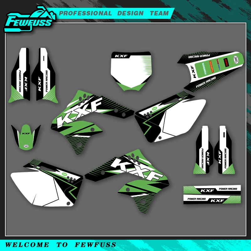 Fewfuss For Kawasaki KX250F KXF250 KX 250F KXF 250 2006 2007 2008 Motorcycle Graphics Decals Stickers Number Name Custom