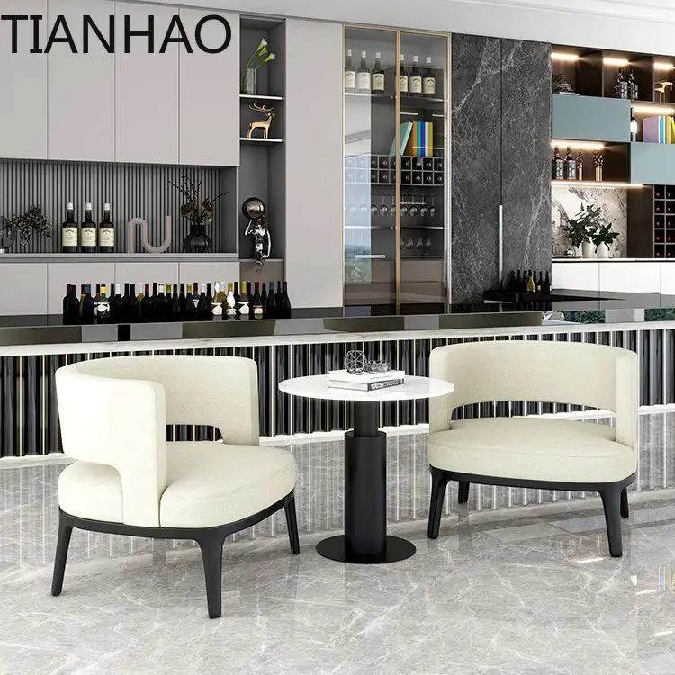 Modern Real Estate Office Lounge Sofa Table Chair Set Contemporary Hotel Lobby Reception Booth Club Furniture Ensemble