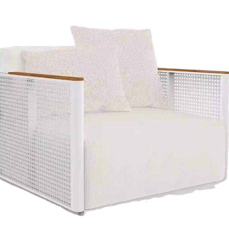 

Outdoor sofa garden courtyard stainless steel leisure area sun protection rain protection balcony open-air model room