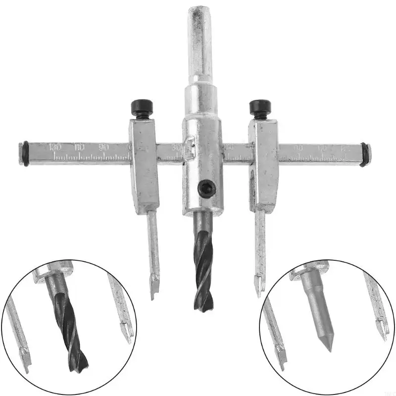 

T8UC Adjustable 30-130mm Metal Circle Hole Drill Bit Cutter DIY Tool
