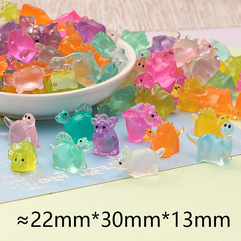 10pcs Luminous Mini Resin Little Animals Microlandscape DIY