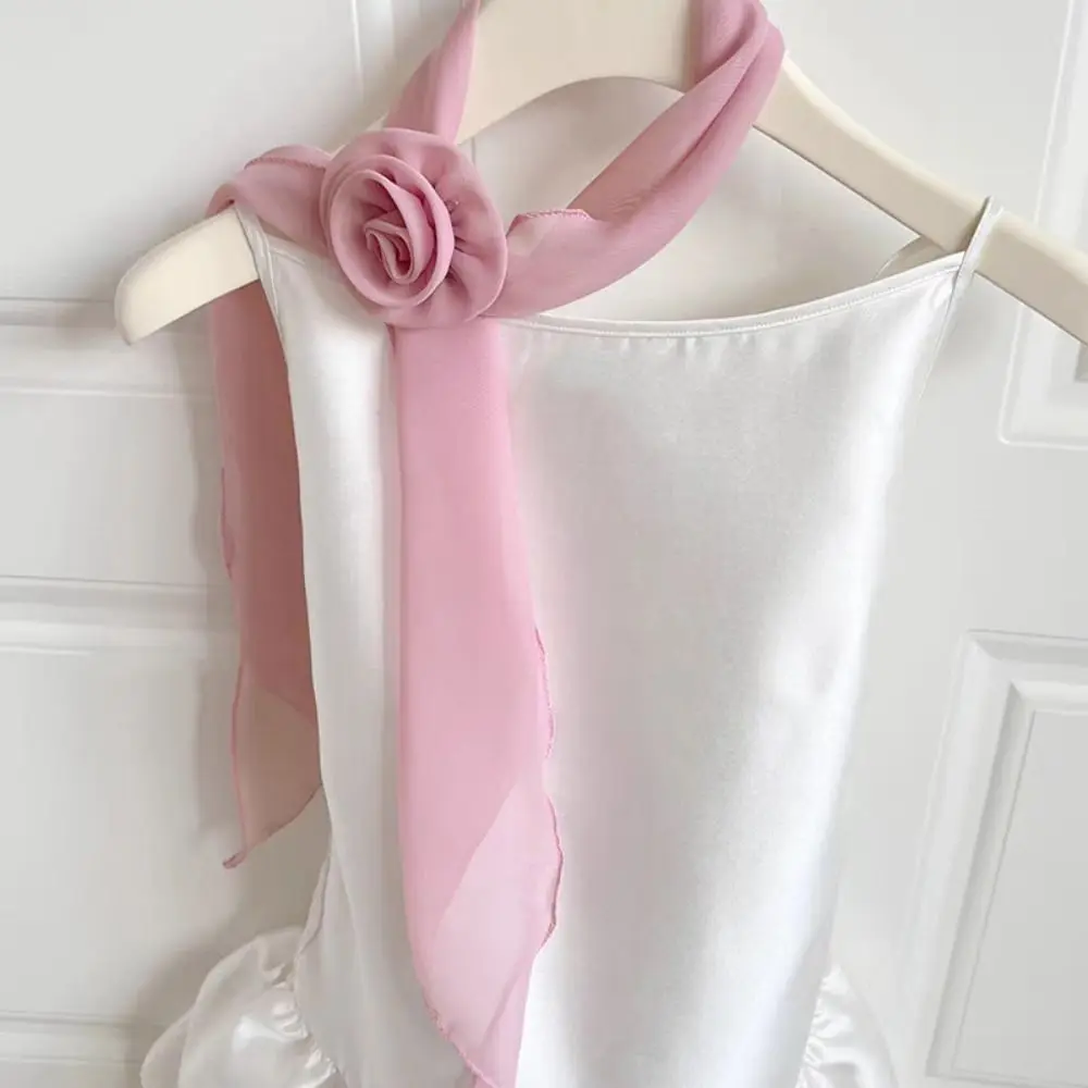 

Модный роскошный шифоновый шарф, элегантный универсальный шарф с цветочным принтом, шаль, модный съемный шарф с розовым декором для женщин и девочек, подарки