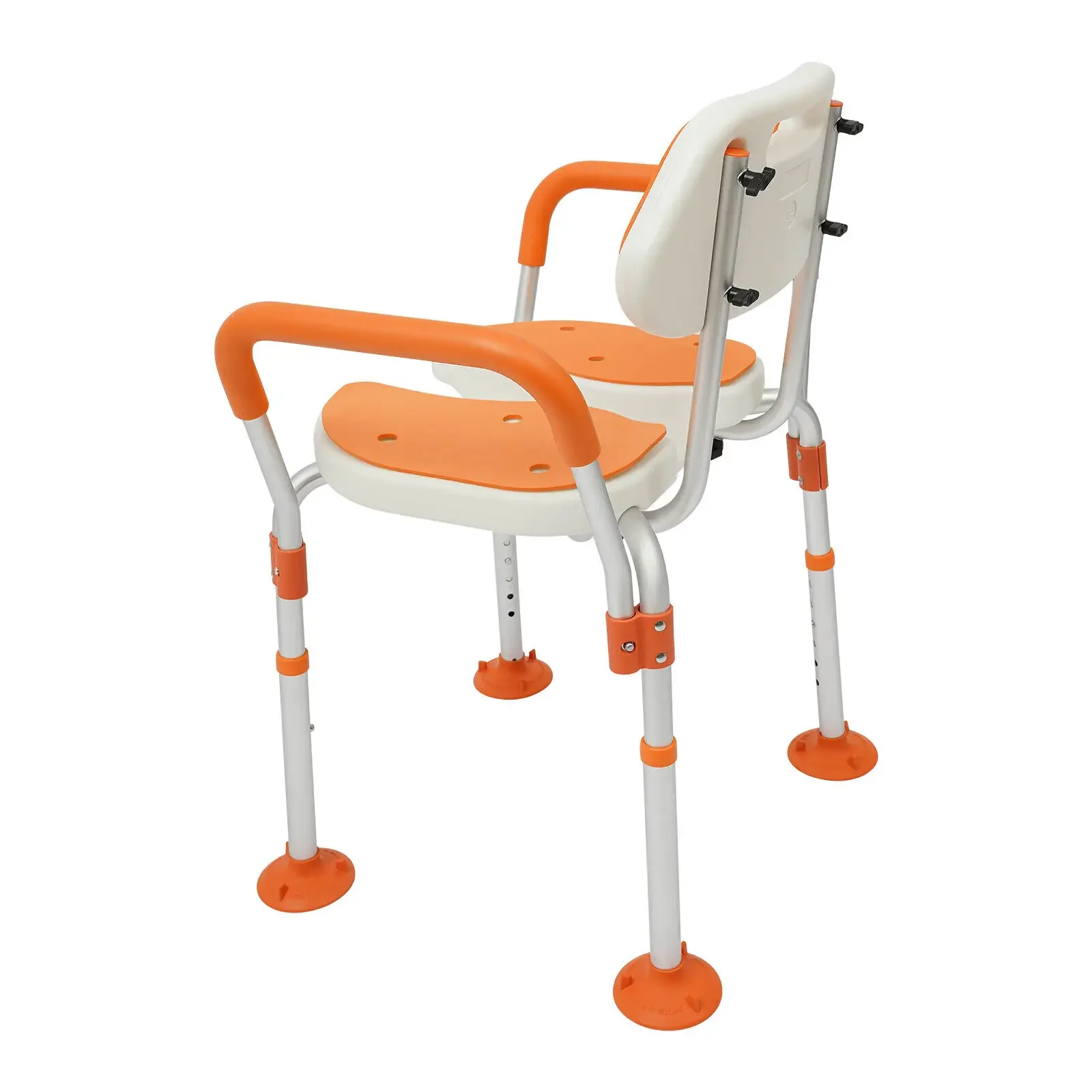 Shower Chair, Height Adjustable Shower Chair with Backrest, Armrests, Bath Chair for Seniors, Pregnant Women, Disabled People