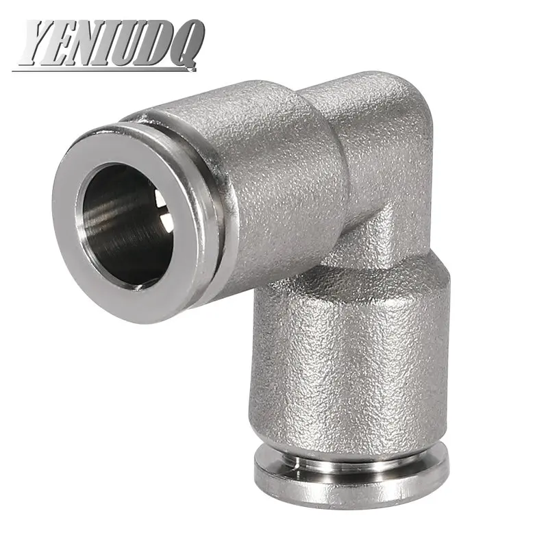 304 Stainless Steel Pneumatic Connector Elbow Connector 4mm 6mm 8mm 10mm OD Tube Push In Fitting Anticorrosion Antioxidation