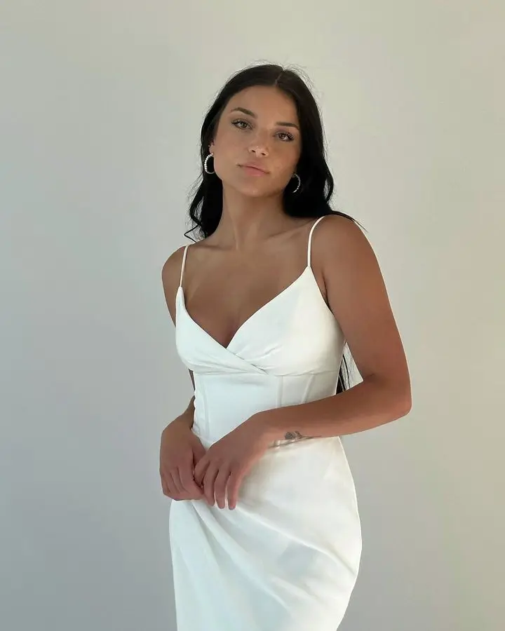 Sexy Spaghetti Straps V-neck Sheath Wedding Dresses Side Slit Custm Made Bridal Grown 2024 Vestido De Noival