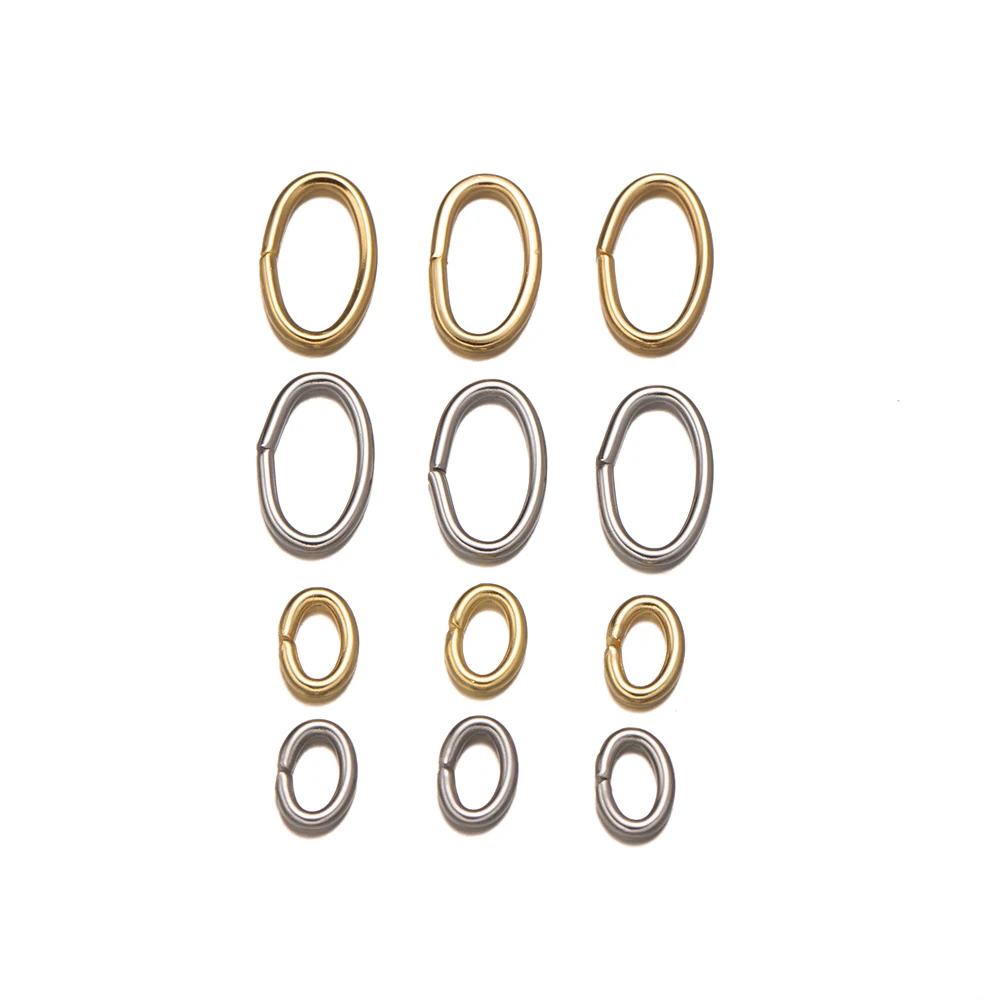 50 pezzi in acciaio inox ovale Split Jump Open Rings connettori per bracciali fai da te collane catena risultati dei monili che fanno forniture