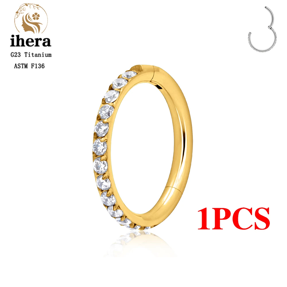 1/10PCS G23 Titanium Neusringen Septum Clicker Oorkraakbeen Tragus Helix Daith Oorbellen Hoops 16G 18G CZ body Piercing Sieraden