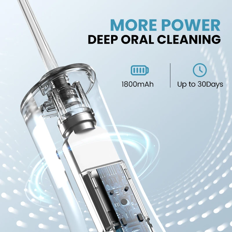 Sejoy Water Flosser Cordless Oral Irrigator for Teeth Cleaning Denture Brushes for Home Travel 5 Dental Tips IPX7 Portable
