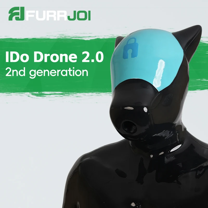 

Furrjoi силиконовая маска-дрон IDo 2,0, латексная пушистая фетиш-капюшон на всю голову для костюмов для косплея, макияжа, вечеринки, маски для Хэллоуина