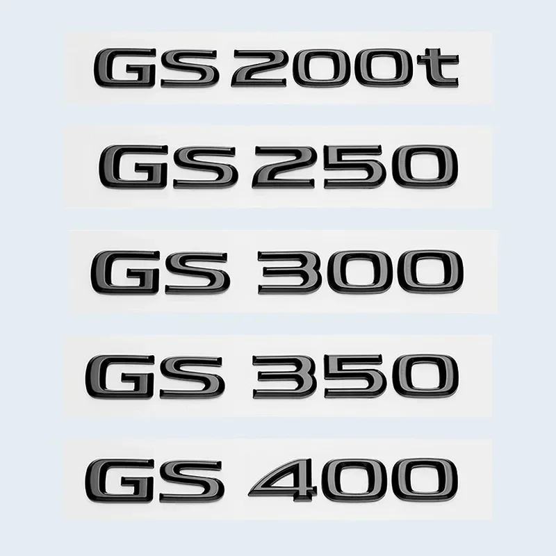 3D Glossy Black ABS For Lexus GS200t GS250 GS300 GS350 GS430 GS460 GS450h HYBRID Rear Trunk Logo Emblem Retrofit Upgrade Letter
