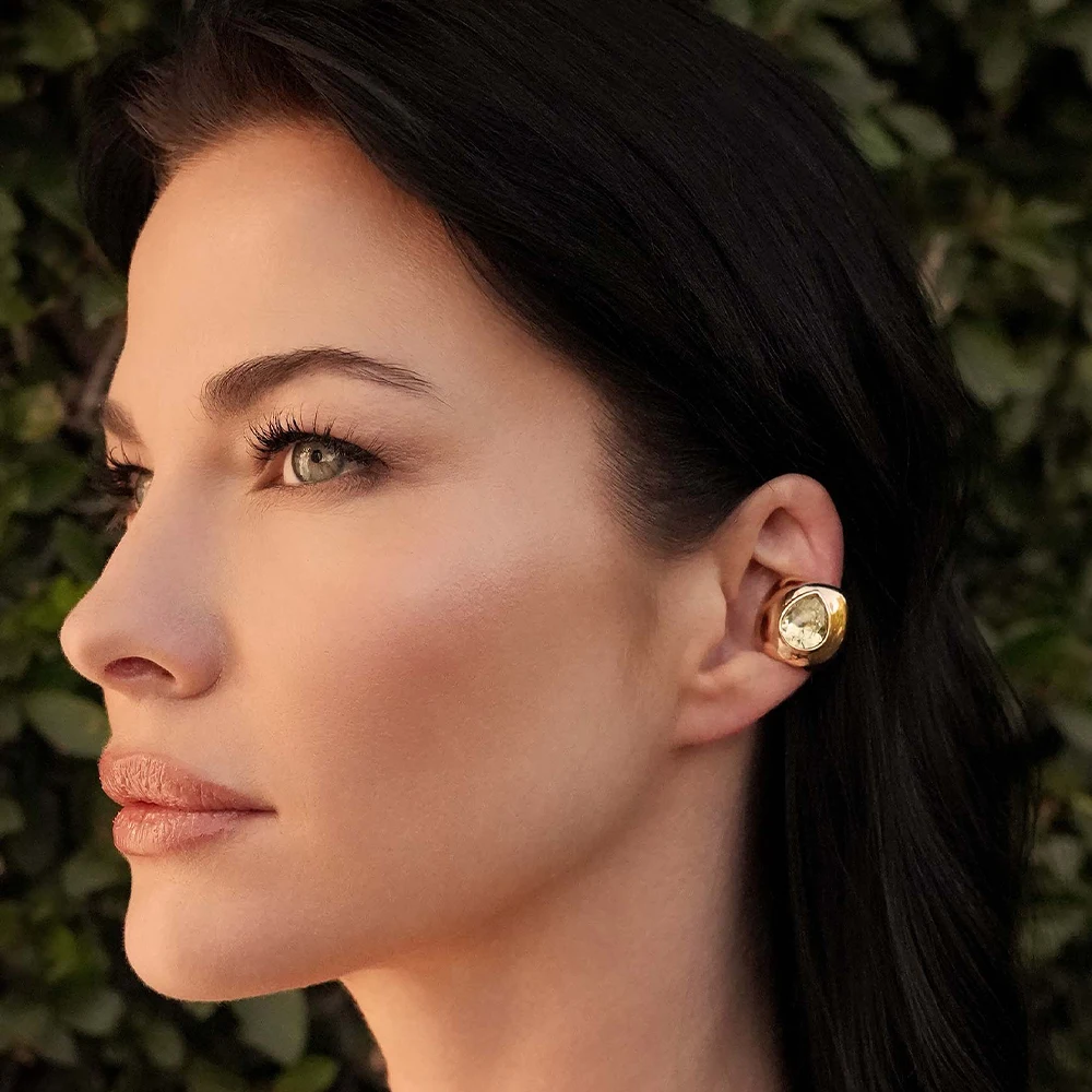 Stainless Steel Inlaid Droplet Shaped Zircon Clip Earrings Woman No Need for Perforation Suitable Ear Clip for Daily Wear or Gif